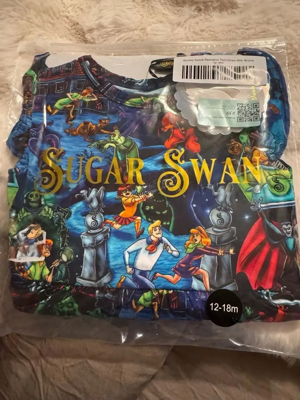 Sugar Swan Spooky Scoob Peekaboo Twirl Onaie With Shorts 12-18m